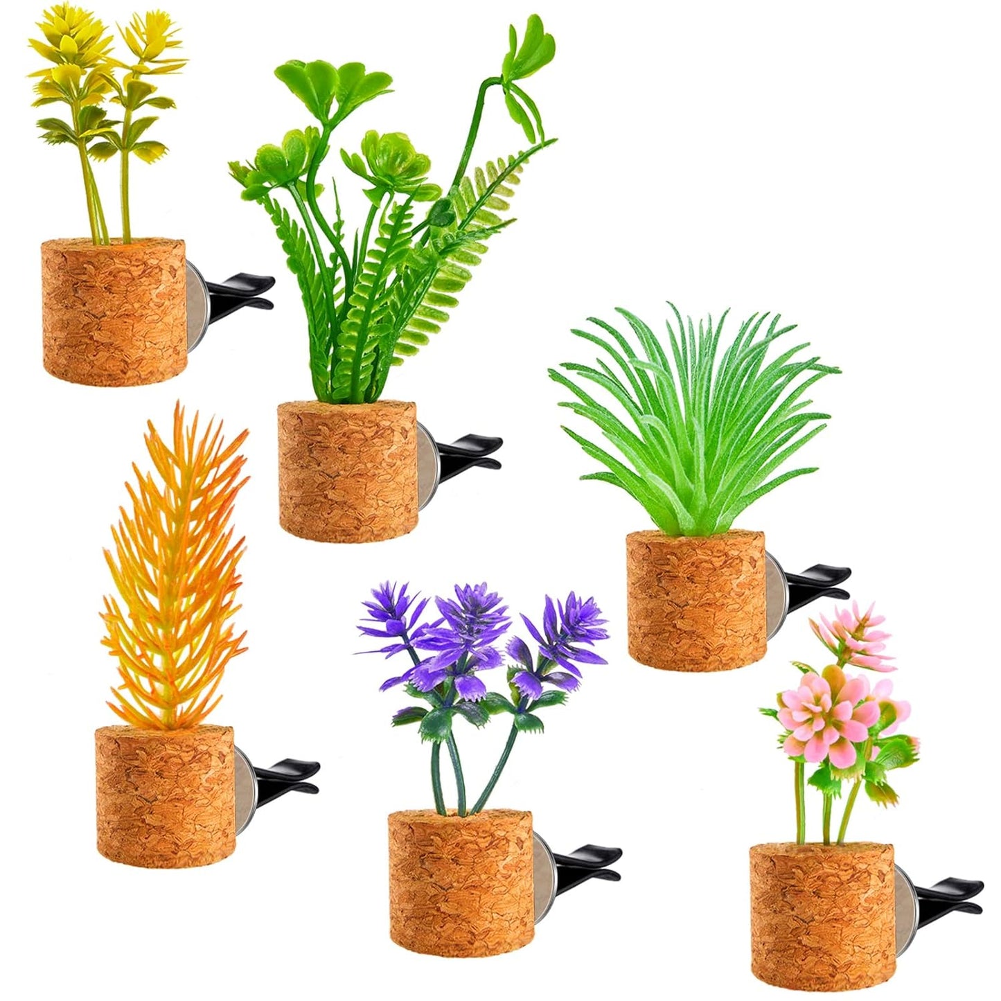 3D Artificial Plants Shape Aromatherapy Vent Car Fresheners (Pack Of 4)