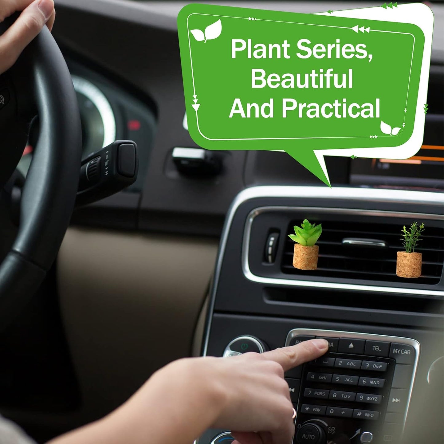 3D Artificial Plants Shape Aromatherapy Vent Car Fresheners (Pack Of 4)
