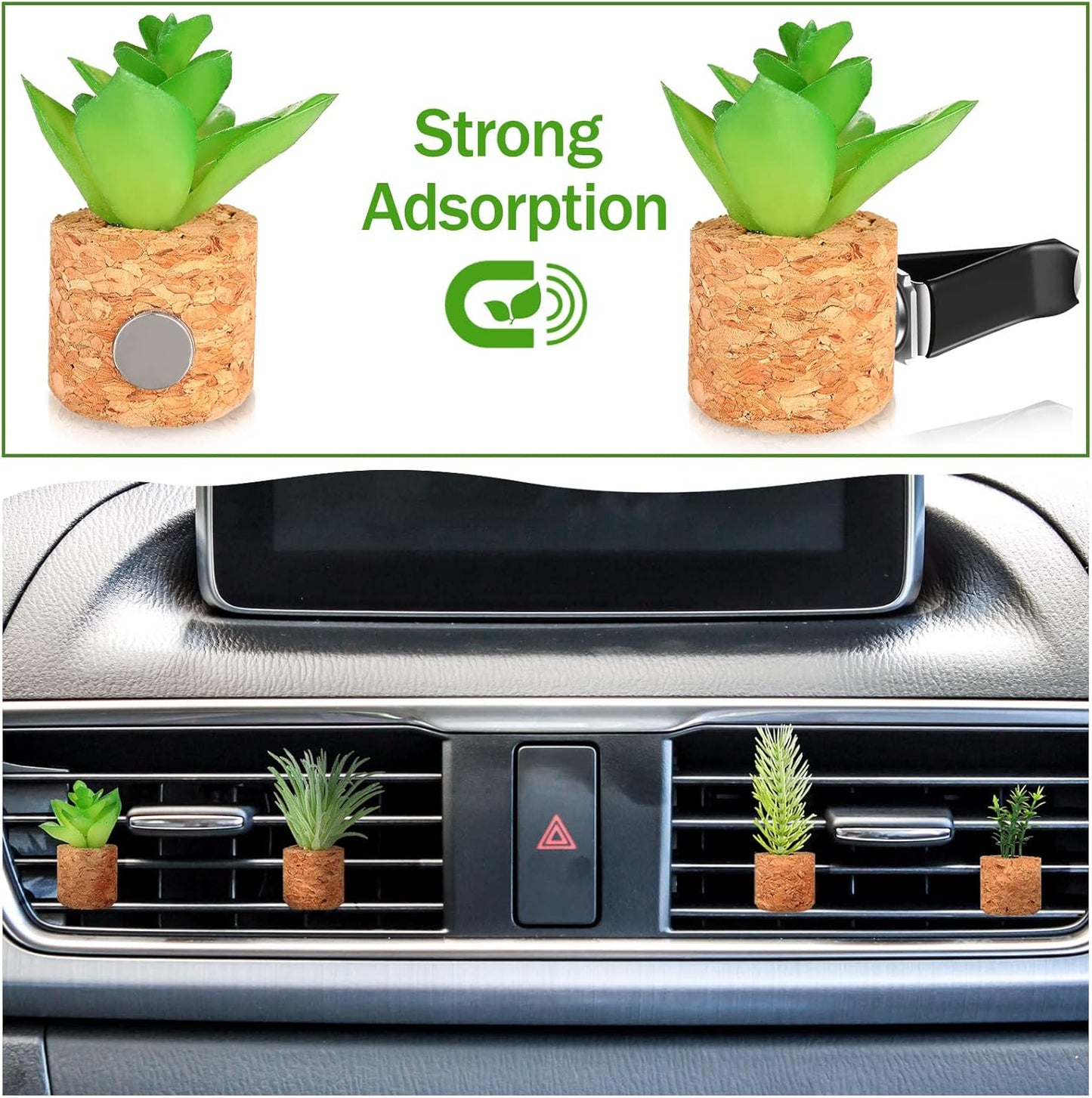 3D Artificial Plants Shape Aromatherapy Vent Car Fresheners (Pack Of 4)