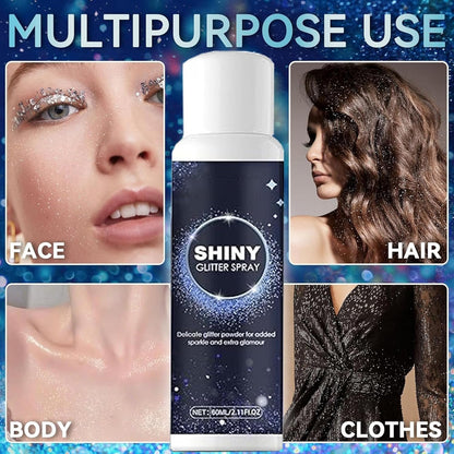 Professional Glitter Hair Spray, Glitter Spray For Body, Hair And Cloth, Long Lasting Shiny Unlimited Charm, Waterproof, Holographic,